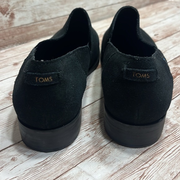 TOMS Black Suede Slip On Shoes 6M - Picture 4 of 7